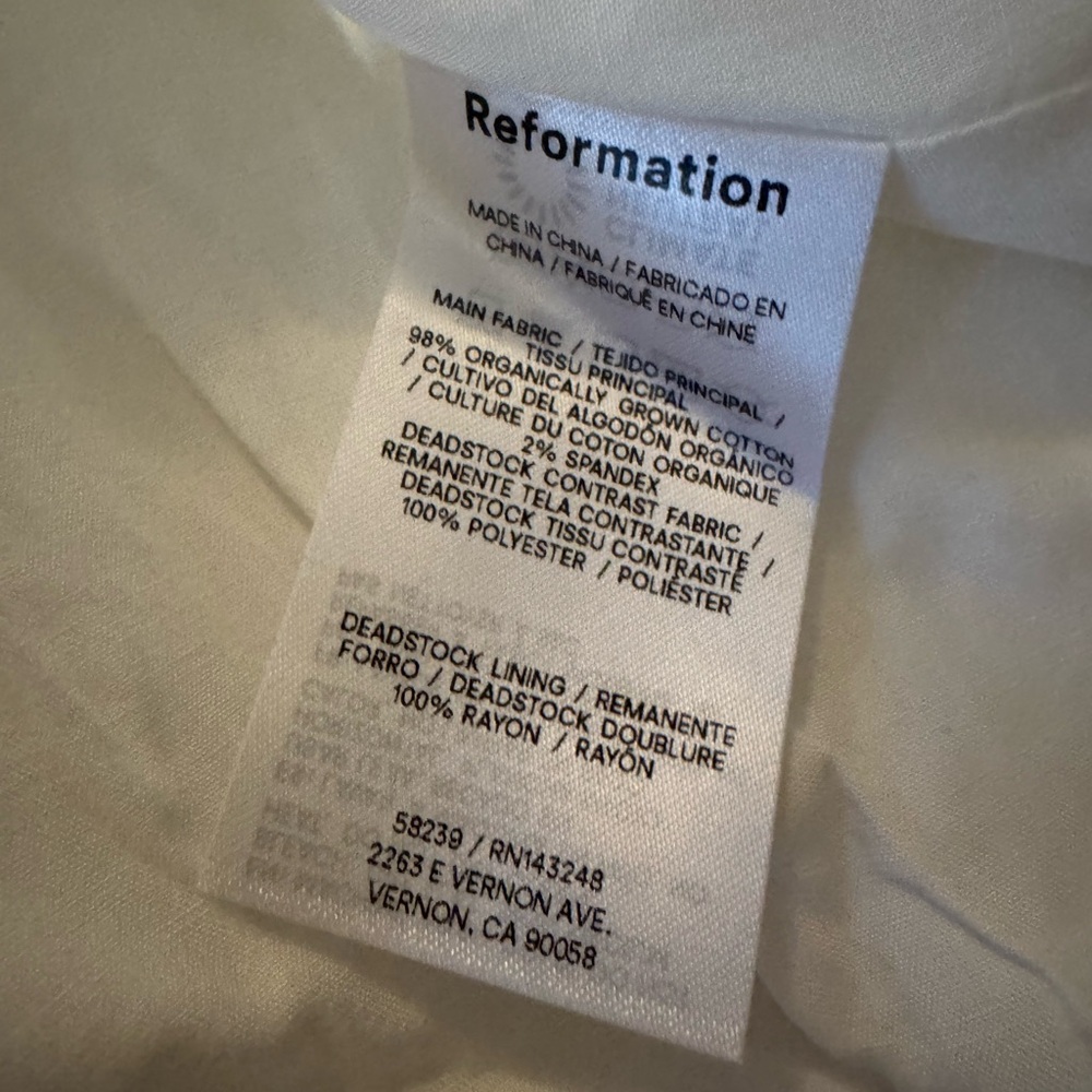 BNWT Size 0 Reformation Elly White Flared Midi Dress - Picture 5 of 6